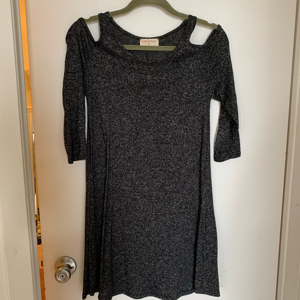 Grey Cold Shoulder Dress